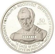 50 Dollars - Elizabeth II Franklin D. Roosevelt, Niue, 1990 reverse image