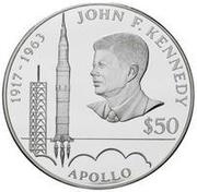 50 Dollars - Elizabeth II John F. Kennedy, Niue, 1993 reverse image