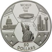 50 Dollars - Elizabeth II World Cup Soccer reverse image