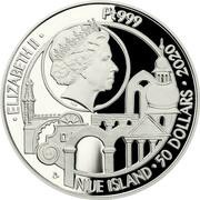 50 Dollars - Elizabeth II The Holy Trinity Column in Olomouc obverse image