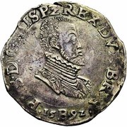 1 Daalder - Philip II with Portugal shield; Brussels obverse image