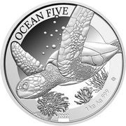 50 Dollars - Elizabeth II Hawksbill Turtle, Niue, 2022 reverse image