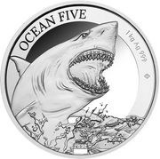 50 Dollars - Elizabeth II White Shark, Niue, 2022 reverse image