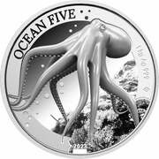 50 Dollars - Charles III Octopus, Niue, 2023 reverse image