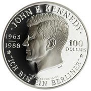 100 Dollars - Elizabeth II John F. Kennedy, Niue, 1988 reverse image