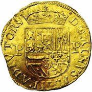 1 Crown - Philip II with Portugal arms, Belgium, 1586 reverse image