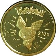 100 Dollars - Elizabeth II Pichu, Niue, 2002 reverse image