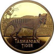 100 Dollars - Elizabeth II Tasmanian Tiger, Niue, 2011 reverse image