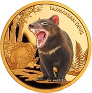 100 Dollars - Elizabeth II Tasmanian Devil, Niue, 2013 reverse image