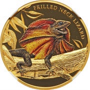 100 Dollars - Elizabeth II Frilled Neck Lizard, Niue, 2014 reverse image