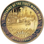 100 Dollars - Elizabeth II HMAS Sydney, Niue, 2014 reverse image
