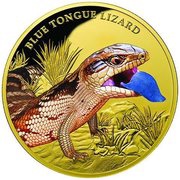 100 Dollars - Elizabeth II Blue Tongue Lizard, Niue, 2016 reverse image