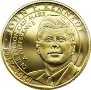 100 Dollars - Elizabeth II John F. Kennedy, Niue, 2017 reverse image