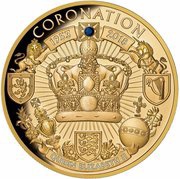 100 Dollars - Elizabeth II Queen Elizabeth II Blue Sapphire Jubilee: Coronation 65th Anniversary, Niue, 2018 reverse image