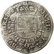 1 Patagon - Charles II Type 1, Belgium, 1666-1691 reverse image