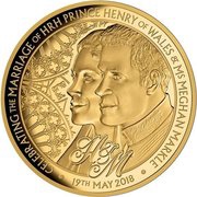 100 Dollars - Elizabeth II Royal Wedding of HRH Prince Henry Harry of Wales and Ms. Meghan Markle, Niue, 2018 reverse image