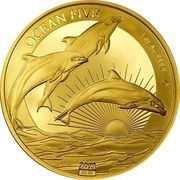 100 Dollars - Elizabeth II Bottlenose Dolphins, Niue, 2021 reverse image