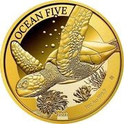 100 Dollars - Elizabeth II Hawksbill Turtle, Niue, 2022 reverse image