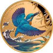 100 Dollars - Charles III Azure Kingfisher, Niue, 2023 reverse image