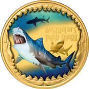 100 Dollars - Charles III Tiger Shark, Niue, 2023 reverse image