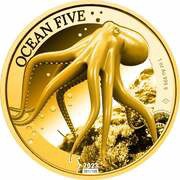 100 Dollars - Charles III Octopus, Niue, 2023 reverse image