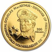 200 Dollars - Elizabeth II General Douglas MacArthur, Niue, 1989 reverse image