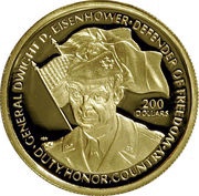 200 Dollars - Elizabeth II Dwight D Eisenhower, Niue, 1990 reverse image