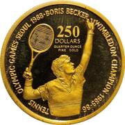 250 Dollars - Elizabeth II Boris Becker, Niue, 1987 reverse image