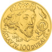 250 Dollars - Elizabeth II 100 Ducats of Wenceslaus IV, Niue, 2014 reverse image