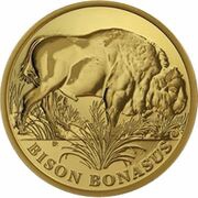 250 Dollars - Elizabeth II European bison, Niue, 2017 reverse image