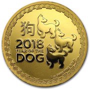250 Dollars - Elizabeth II Year of the Dog, Niue, 2018 reverse image