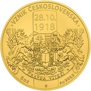 250 Dollars - Elizabeth II Establishment of Czechoslovakia, Niue, 2018 reverse image
