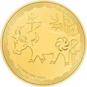 250 Dollars - Elizabeth II Year of the Ox, Niue, 2021 reverse image