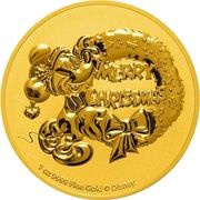 250 Dollars - Elizabeth II Mickey Mouse Christmas, Niue, 2021 reverse image