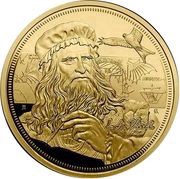 250 Dollars - Elizabeth II Leonardo da Vinci, Niue, 2021 reverse image