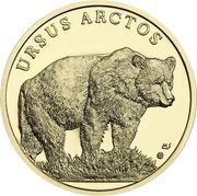 250 Dollars - Elizabeth II Brown Bear, Niue, 2022 reverse image