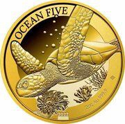 250 Dollars - Elizabeth II Hawksbill Turtle, Niue, 2022 reverse image