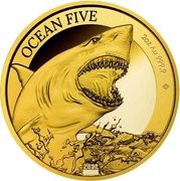 250 Dollars - Elizabeth II White Shark, Niue, 2022 reverse image
