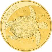 250 Dollars - Charles III Hawksbill Turtle, Niue, 2023 reverse image