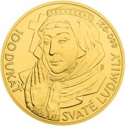 500 Dollars - Elizabeth II 100 Ducat of St. Ludmila, Niue, 2015 reverse image
