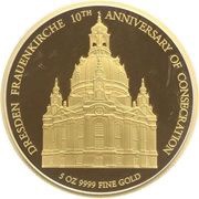 1000 Dollars - Elizabeth II Dresden Frauenkirche 10th Anniversary Benediction, Niue, 2015 reverse image
