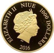 1000 Dollars - Elizabeth II Gracia Patricia: 60th Wedding Anniversary obverse image