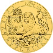 8000 Dollars - Elizabeth II Czech Lion, Niue, 2019 reverse image