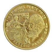 1 Won Nobel Peace prize, North Korea, 2001 reverse image