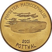 1 Won Sperm Whale, North Korea, 2001 reverse image
