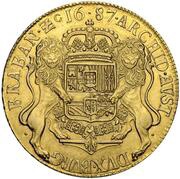Gold Ducaton / 8 Sovereigns - Charles II, Belgium, 1687 reverse image