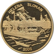 1 Won Trans-Atlantic Sail Steamship Helena Sloman, North Korea, 2003 reverse image