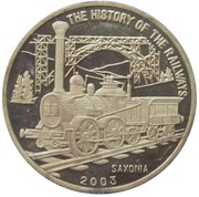 1 Won Saxonia Locomotive, North Korea, 2003 reverse image