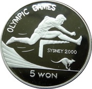5 Won Hurdler-Sydney Olympic Games, North Korea, 2001 reverse image