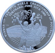 5 Won World Championship of Football 2002 Winner Brazil, North Korea, 2002 reverse image